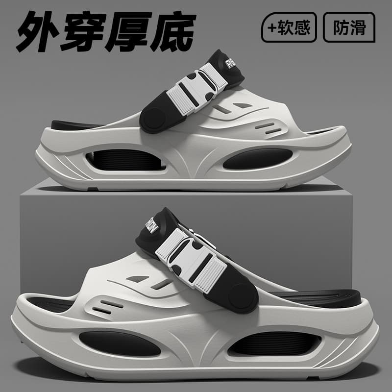 Sandálias masculinas verão novo estilo exterior usar condução chinelos especiais na moda de sola grossa antiderrapante p