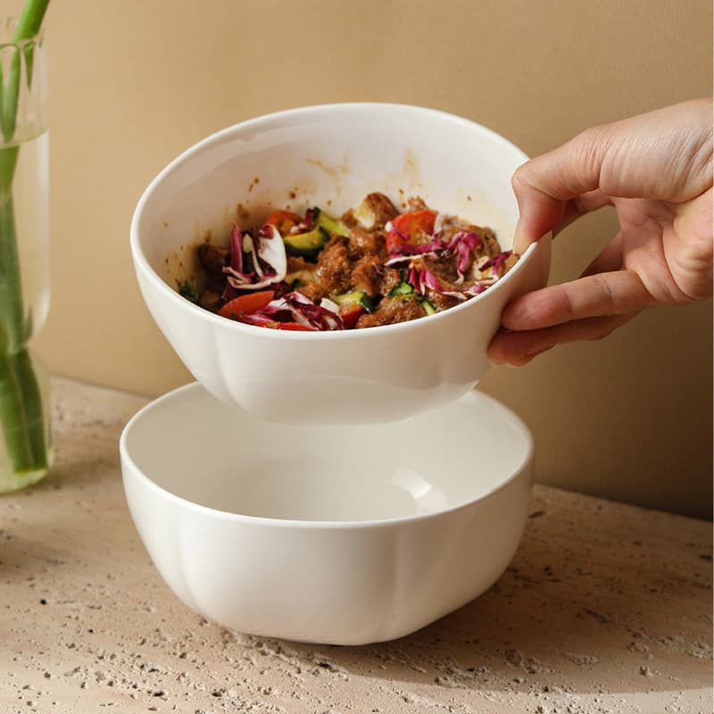Tigela de pétalas para Hotel, restaurante, salada de cerâmica, valor, vegetais, frutas, arroz, macarrão, tigela de sopa