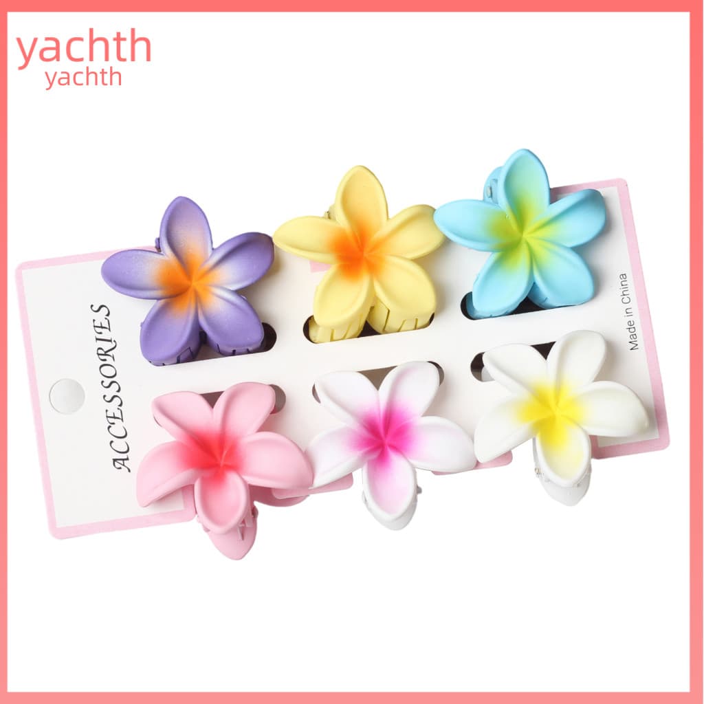 Durable Hair Claw 6pcs Vibrant Flower Clips for Women – Lightweight Shark Jaw Accessories Perfect for Back Head Stylin