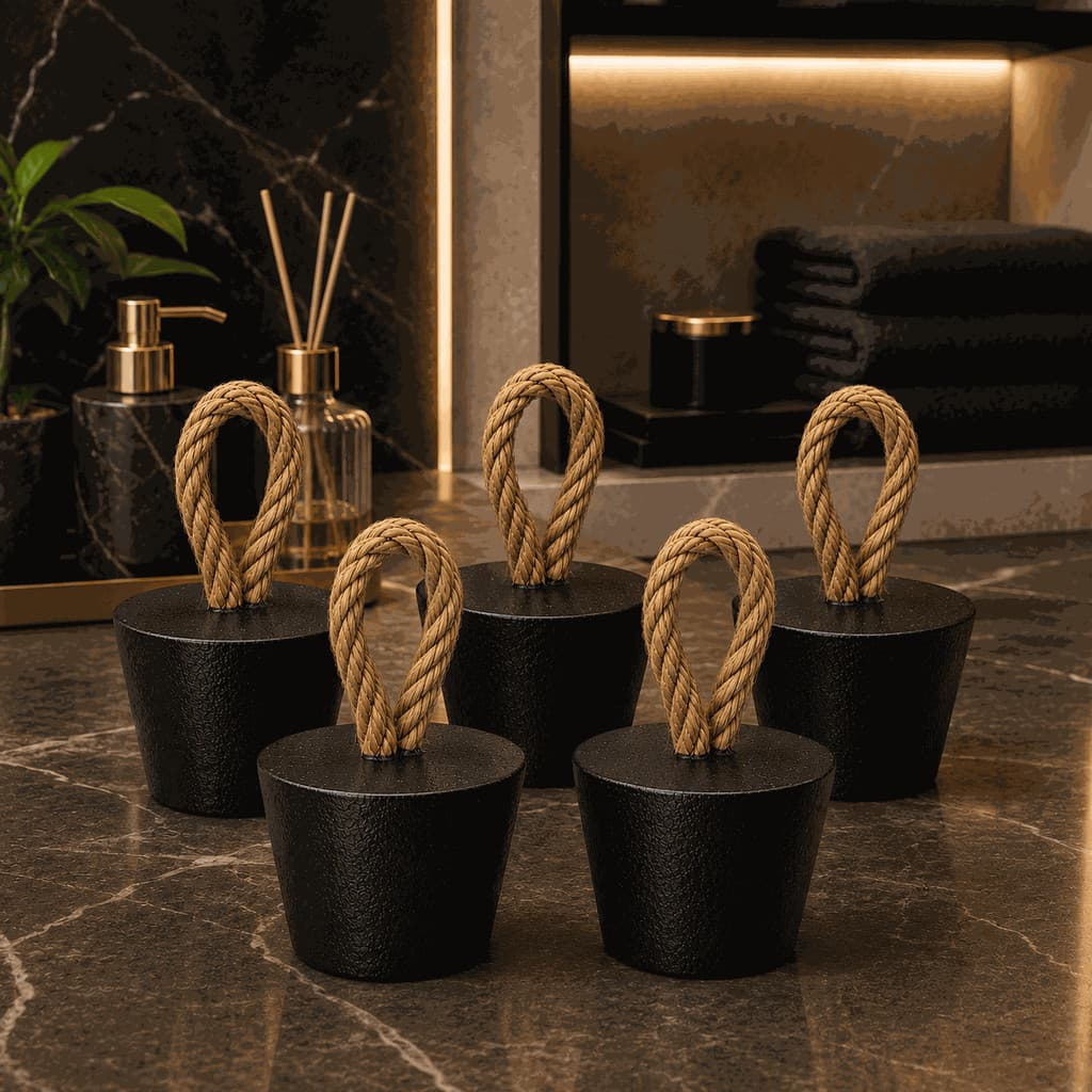 Conjunto com 5 Pesos para Porta Decorativos em Concreto