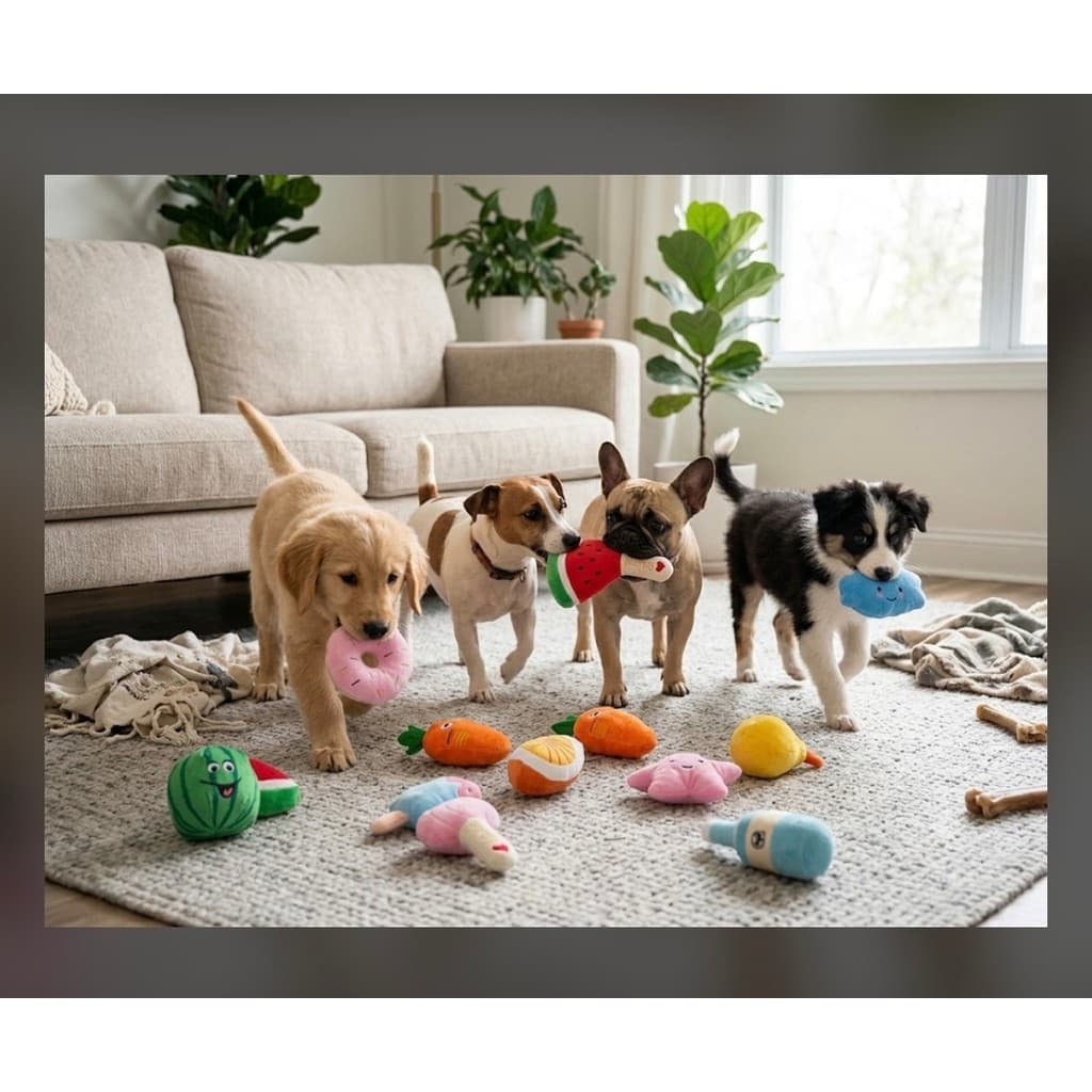 Brinquedo de PELÚCIA p/ PET c/  APITO - 5pçs sortidas B4P-0003/5