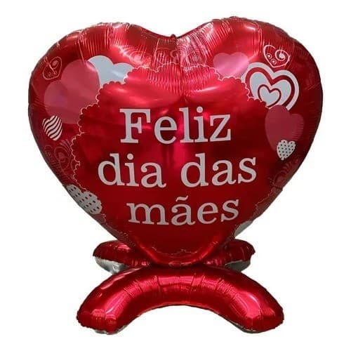 Balão Metalizado Coração Gigante 168x143 cm para Dia das Mães – Balão Decorativo Festa