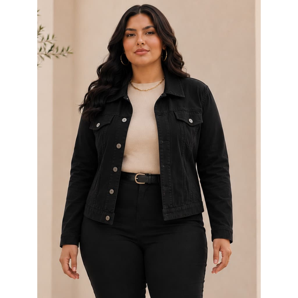 Jaqueta Jeans Feminina Plus Size
