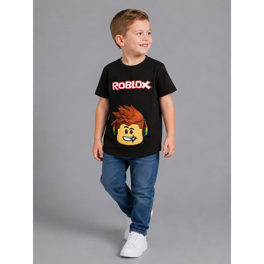 Roupa Infantil Robloxx Camiseta Estilosa para Criança Algodão Macio e Durável