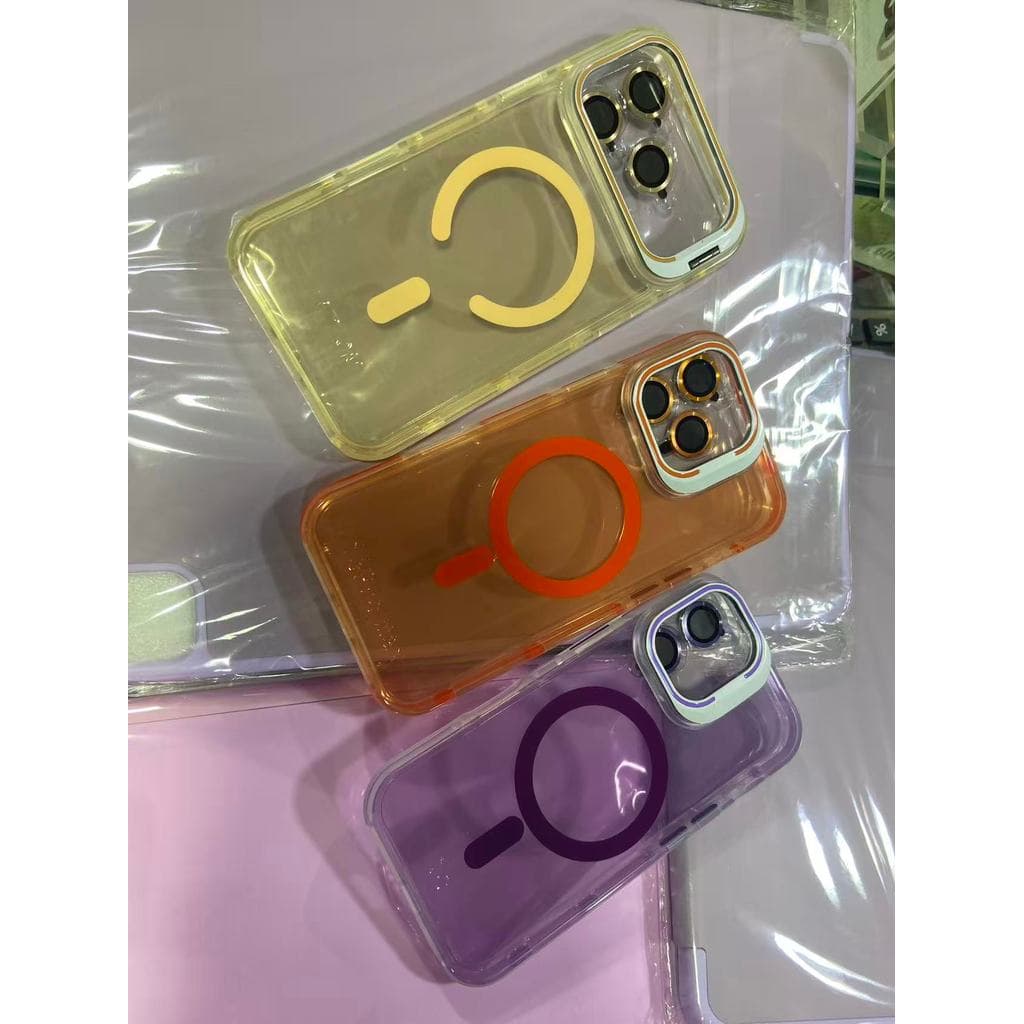 Capas  magnéticas foscas à prova de choque de cor de doces, para iPhone 12-17 Pro Max com supote