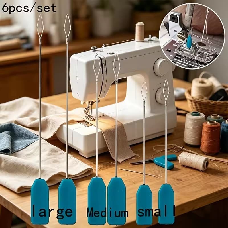 [BR] Passadores De Agulha Para Máquina De Costura De Aço Inoxidável De 18-6 Unidades-Ferramentas De Rosqueamento Rápido