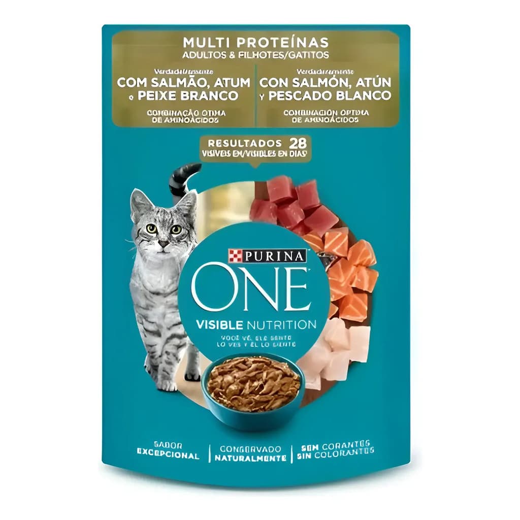 Purina Kit 30 Sache One Gato Adulto 85g Sabor Peixe