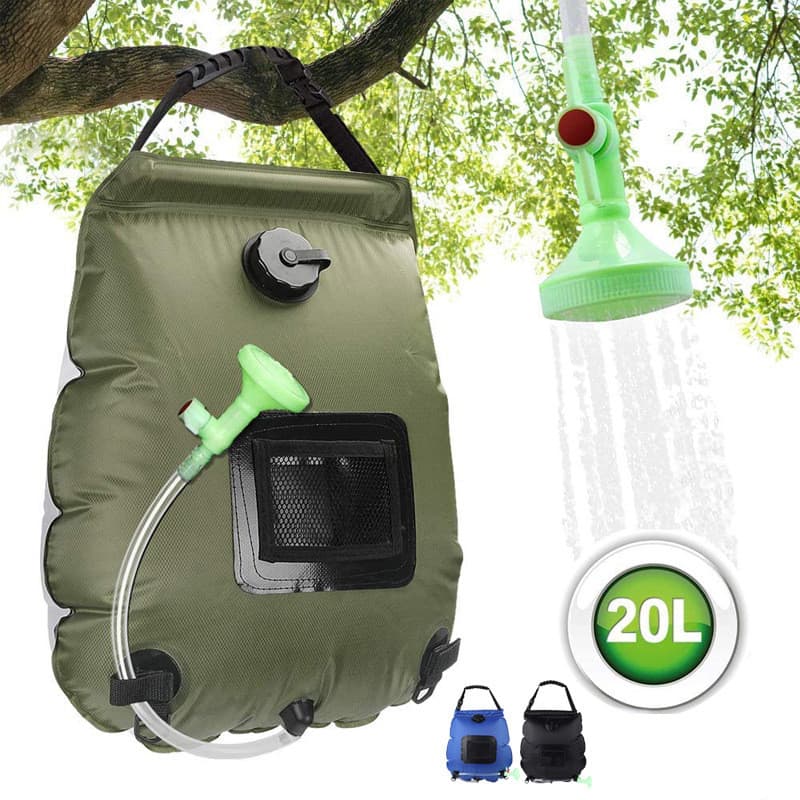 20l saco de chuveiro de acampamento ao ar livre concentrado de calor saco de chuveiro portátil 20l campo chuveiro banho