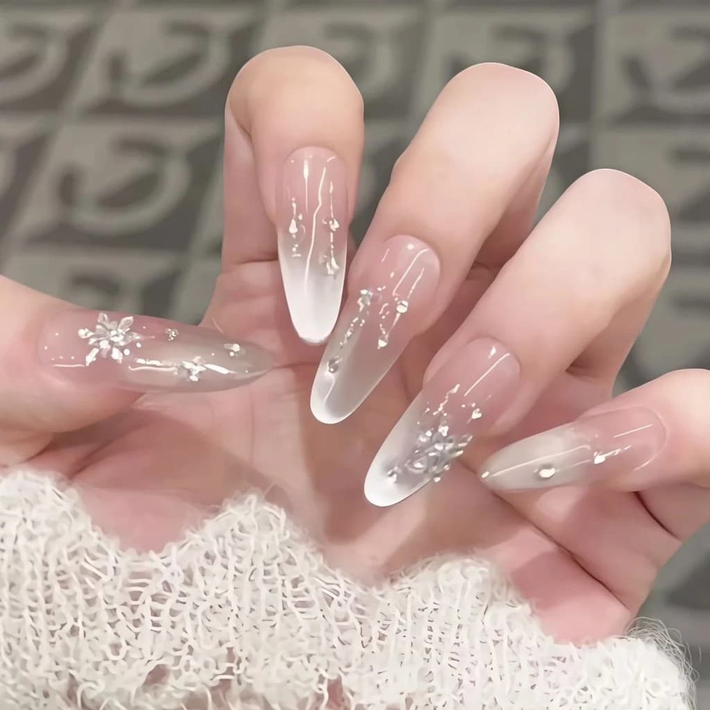 Manicure artesanal, estilo degradê, nova e de alta qualidade, com designs deslumbrantes de estrelas e olhos de gato, rem