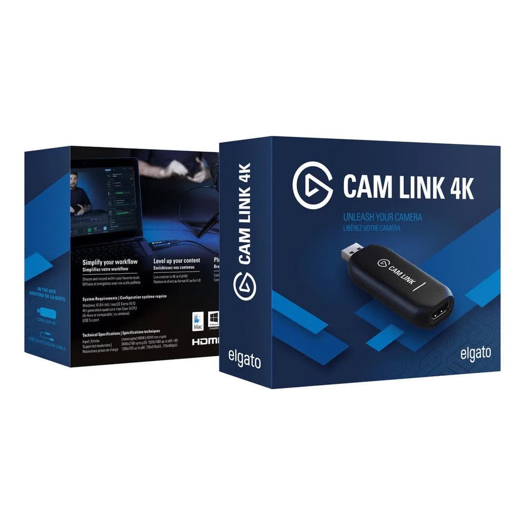Placa de Captura Elgato Cam Link 4K HDMI USB 3.0 Para Câmera DSLR Sony Canon 4K30 Full HD60