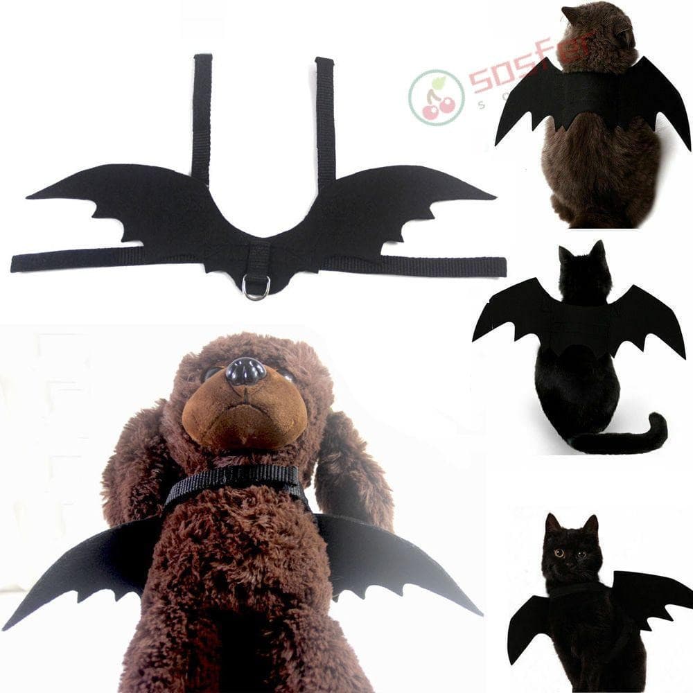 SOSFER Asas De Morcego Vestido De Festa Legal Filhote De Cachorro Kitty Vestuário Halloween