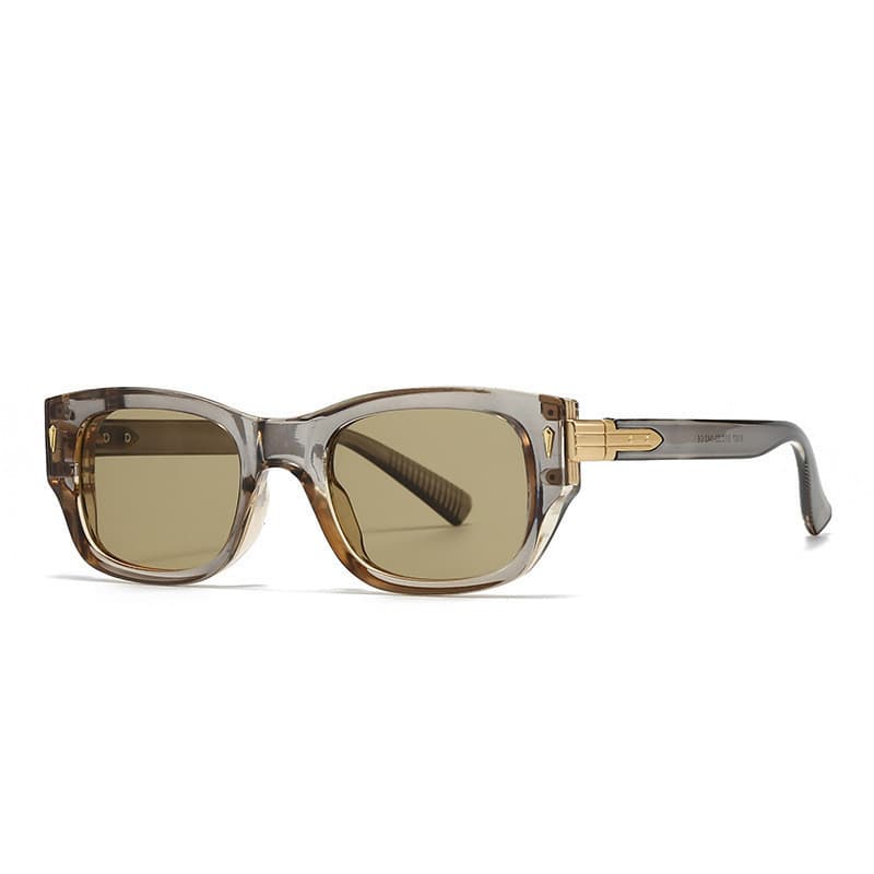 Moda Feminina Quadrado Dupla Cor Óculos De Sol Alta Qualidade Retro Masculino Rebites Olho Gato Gradiente UV400 Tons