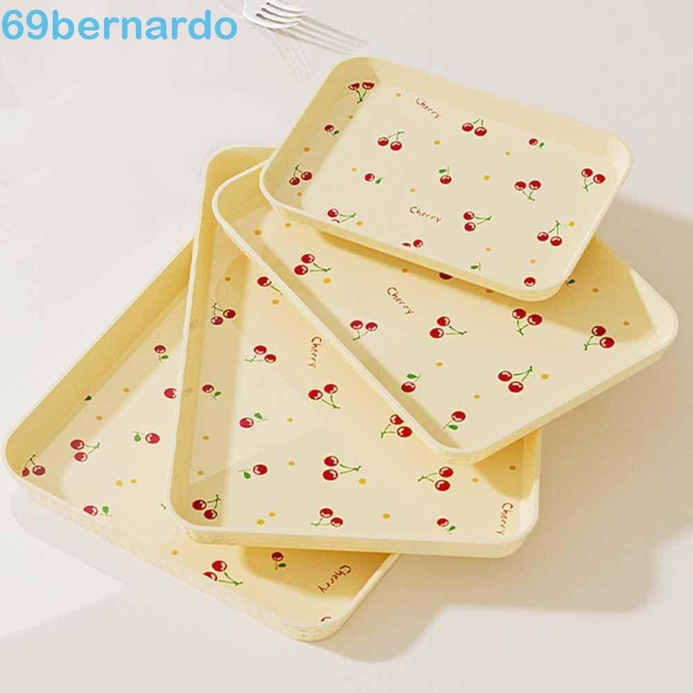 Bandeja De Sobremesa De Plástico BERNARDO , Armazenamento Retangular Durável Com Padrão Cereja Servir Leve