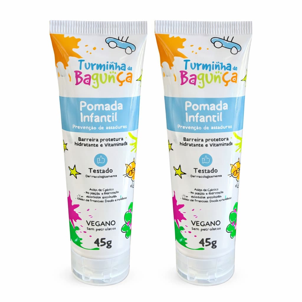 Kit 2 Pomadas Assadura Infantil 45g | Protege e Trata Bebê – Turminha da Bagunça