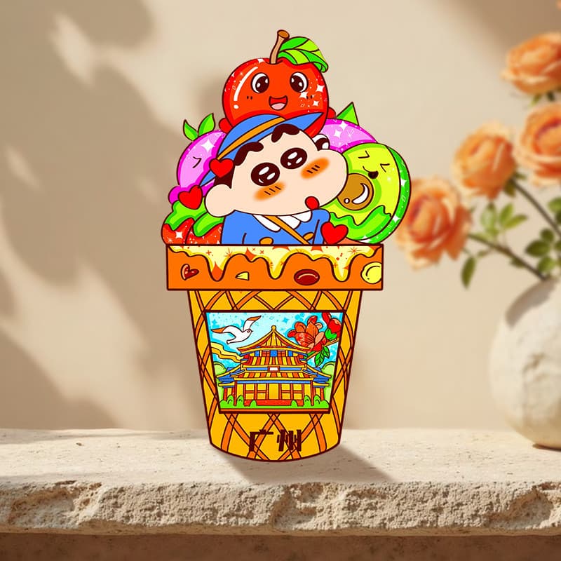 Ímãs de geladeira de Zhuhai, selos de madeira da cidade, adesivos magnéticos criativos, produtos culturais e criativos d