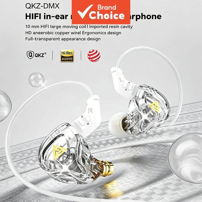 QKZ AK6 DMX Fone de Ouvido Intra-Auricular 10mm Driver Dinâmico HiFi Estéreo Fones de Ouvido com Microfone Cancelamento
