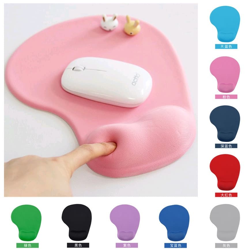 Mouse pad de silicone com apoio de pulso reforçado, ultra macio e confortável ZQU1