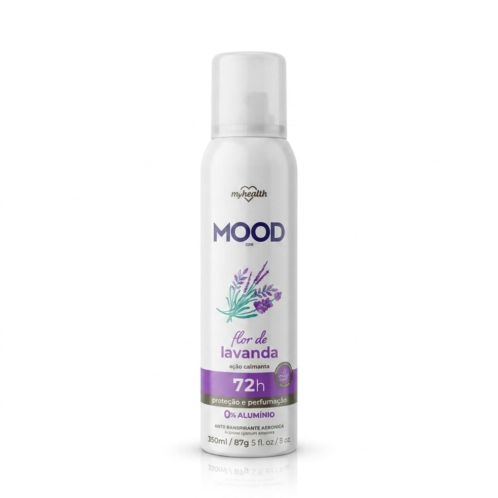 Desodorante Aerosol Mood Flor De Lavanda 150ml Proteção 72h Zero Alumínio Anti Manchas