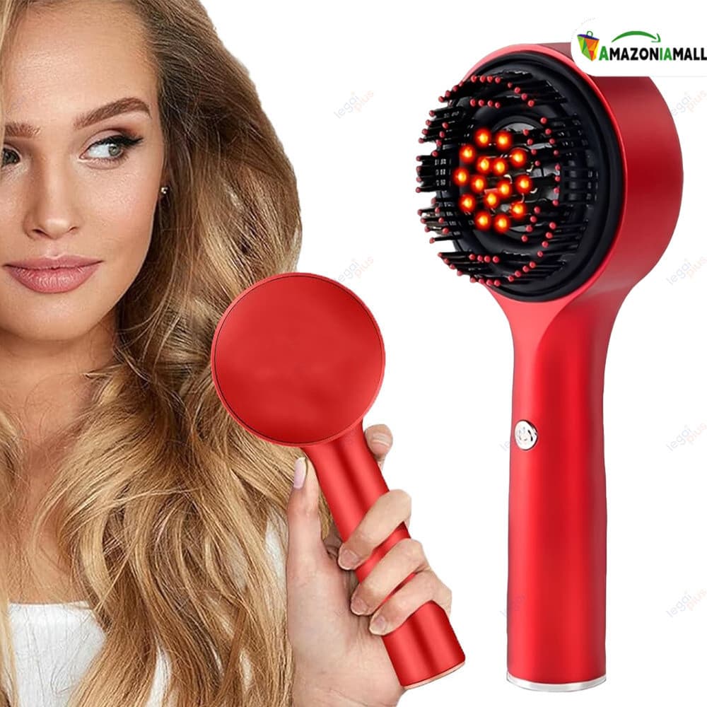 Aplicador de Óleo Capilar Elétrico com Luz Vermelha Escova Massageadora Crescimento e Fortalecimento dos Fios Finos