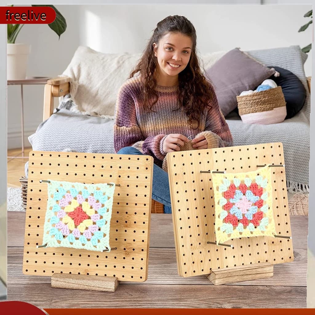 {freelive} 1 Conjunto De Tábua De Bloqueio De Crochê Ecologicamente Correta Acessórios De Tricotar Madeira De Bambu Bord