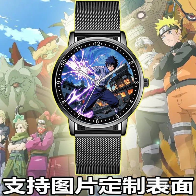 Relógios populares de merchandising do anime Naruto, com Kakashi, Sasuke, Naruto, Uchiha Itachi e Minato, com imagens de