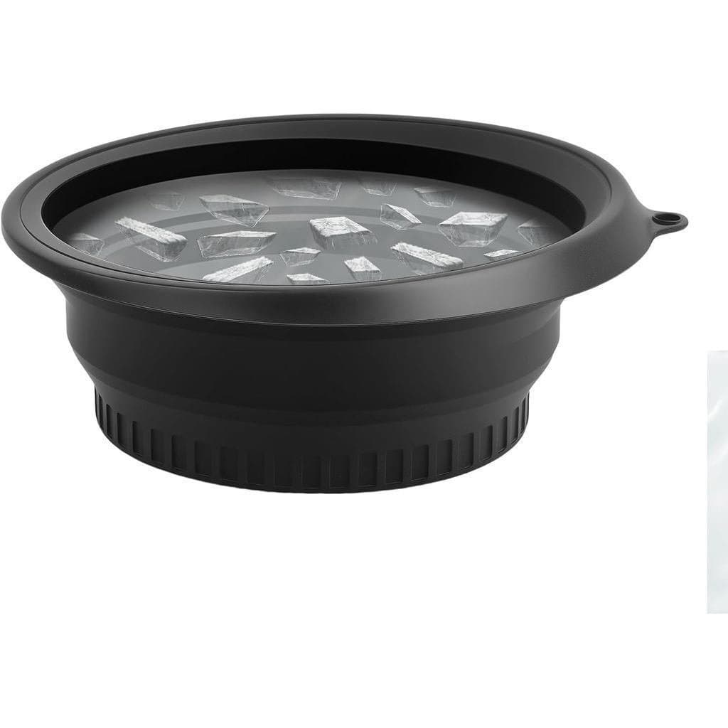 Adequado para recipientes de gelo faciais, tigela de silicone dobrável, resfriamento rápido, bandeja de gelo embutida, t