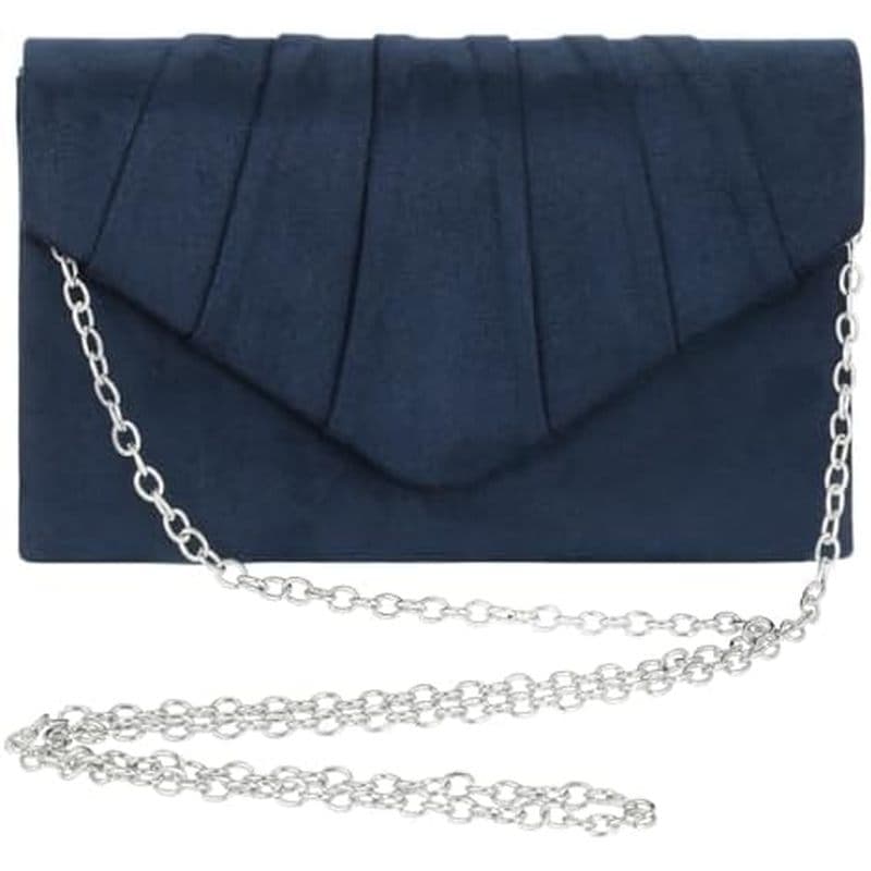 Bolsa Clutch Feminina , Elegante Noturna , Envelope Com Corrente Removível De Ombro Plissada Para Casamentos , Festas Fo