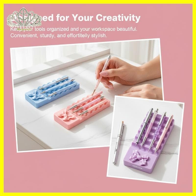 Margu Bonito Arco Arte Do Prego Caneta Titular Destacável Fácil Limpo Organizador De Armazenamento Para Casa DIY Manicur