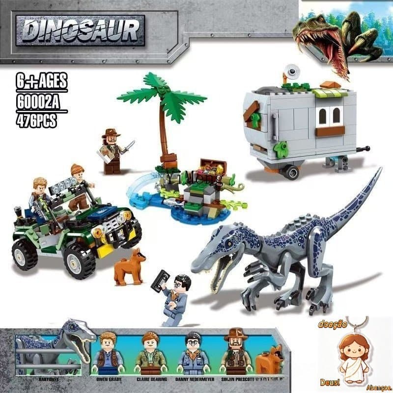 Blocos de Construção Educativos para Crianças de Dinossauro do Mundo Jurássico Compatíveis com LEGO City