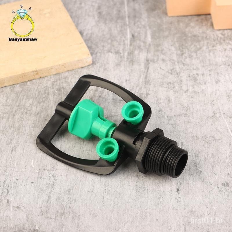 Aspersor de médio alcance com rotação automática de 360 graus, rosca externa de 1/2" a 3/4", adequado para fazendas, jar