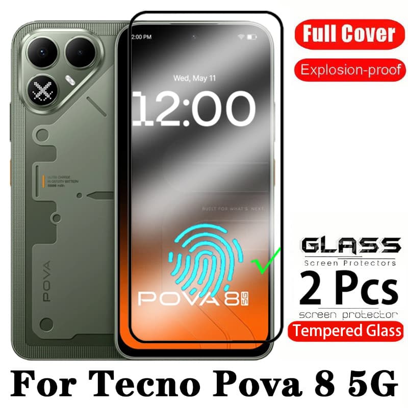 Tecno Pova 8 5G 2 Pcs Protetor De Tela De Vidro Temperado Para 7 6 5 Pro Ultra 4G 5G Película De Proteção