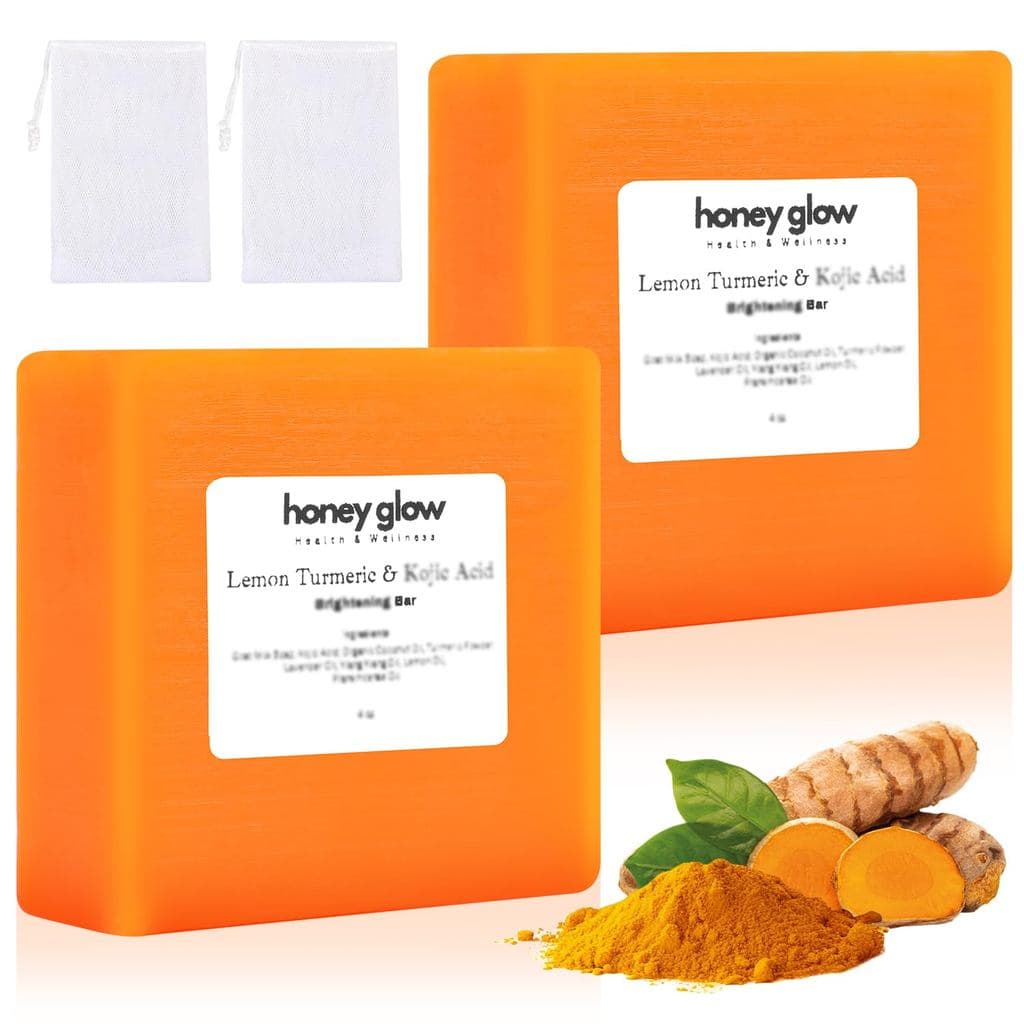 Sabonete em Barra Nicgou Honey Glow de Limão, Cúrcuma e Ácido Kójico, Sabonete Artesanal para Rosto e Corpo, para Todos
