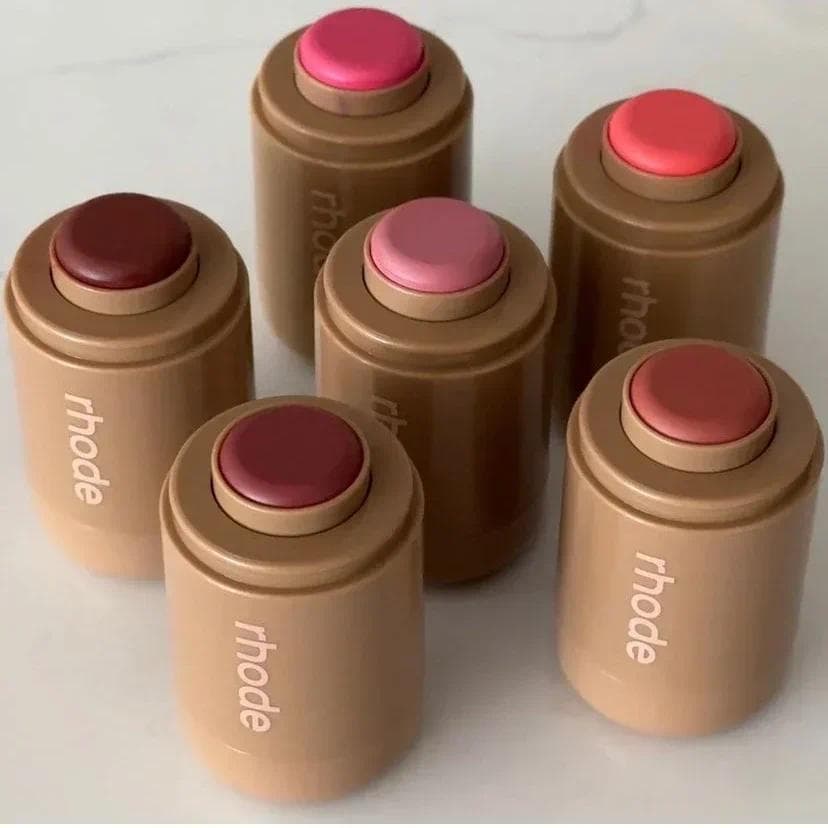 rhode Maquiagem Blush Rouge Pó Bolso Batom Bochecha Hidratante Vara Creme Natural Brilho Labial Fácil Aplicar Cor