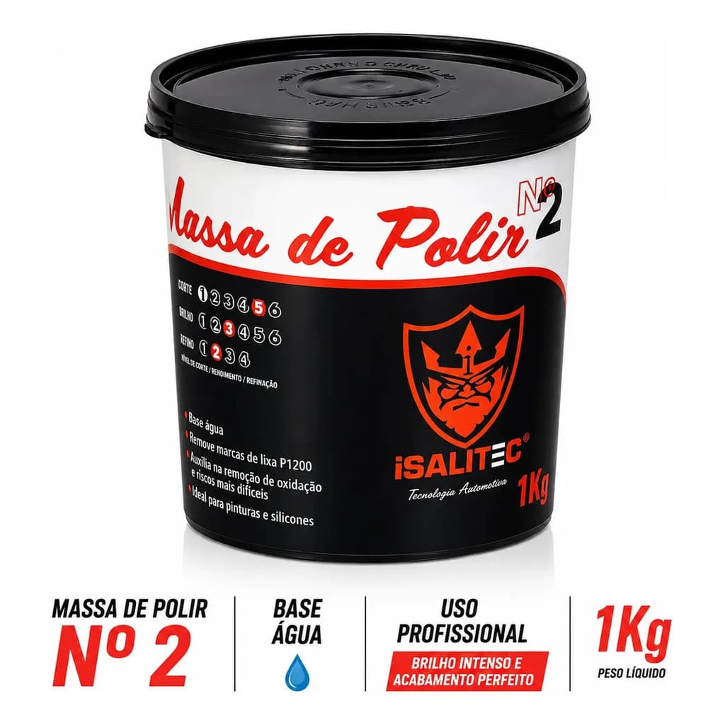 Massa De Polir Base Água Isalitec Remove Riscos E Oxidação Branco Nro2
