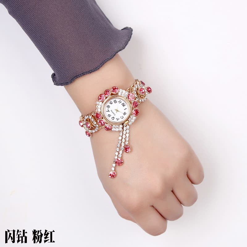 Novo relógio de pulso feminino, relógio vintage feminino, relógio versátil com strass, relógio de pulso de quartzo com f