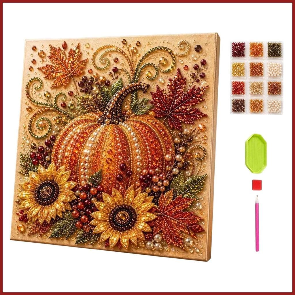 Outono Pérola Arte Kit DIY Colheita Brilhante Floral Abóbora Decoração Ação De Graças Kits De Pintura Para Adultos Yibia