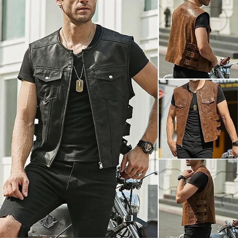 Colete Masculino Casual Com Botão Frontal , Sem Mangas , Leve , Para Primavera , Outono , Streetwear , Viagem , Camadas