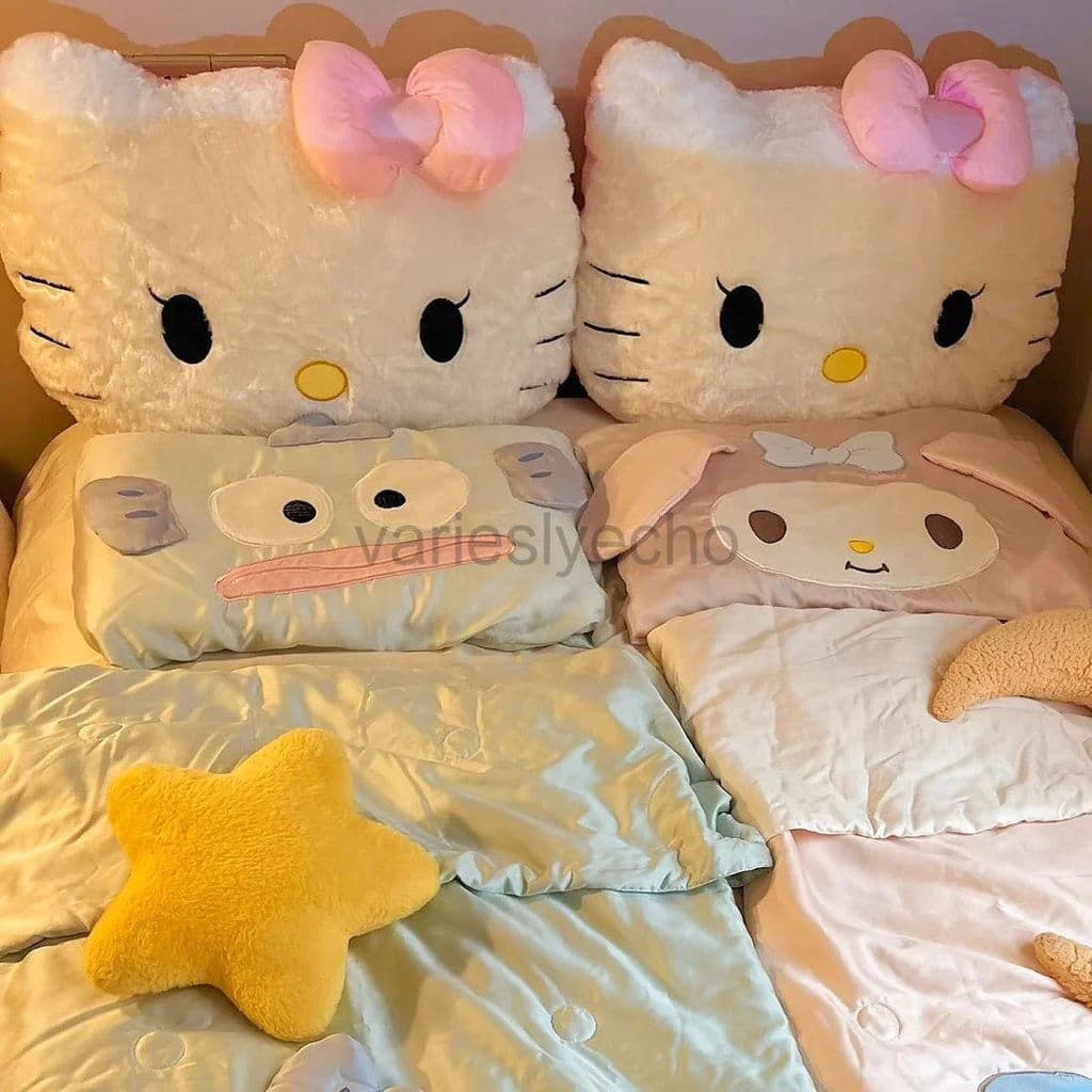 Almofada Traseira De Pelúcia Fofa Da Hello Kitty , Travesseiro Macio De Cabeça De Cama Grande Para Suporte De Cintura De