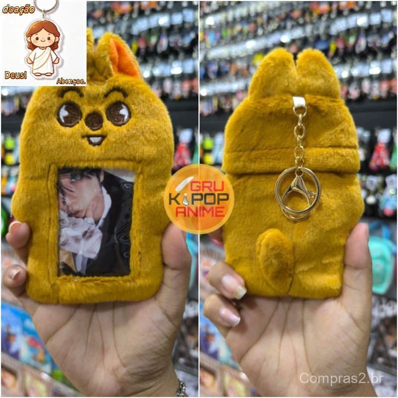 Holder Photocard Kpop Stray Kids SKZOO Porta Cartões Fotográficos de Pelúcia Kawaii
