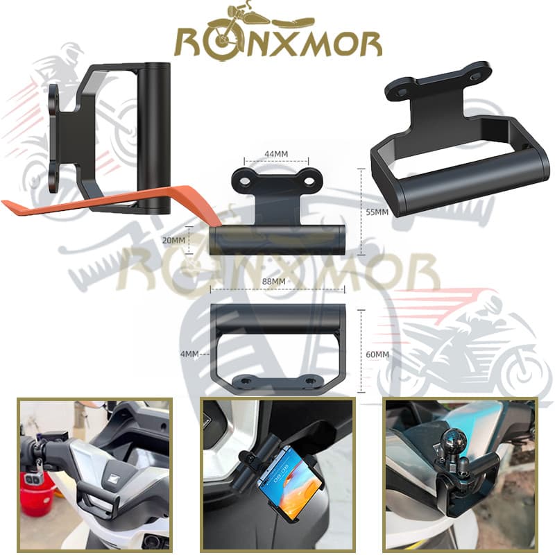 RONXMOR 1PC Barra De Extensão De Gancho Frontal De Motocicleta Para 2025 2026 PCX160 Telefone GPS Base De Montagem De Na