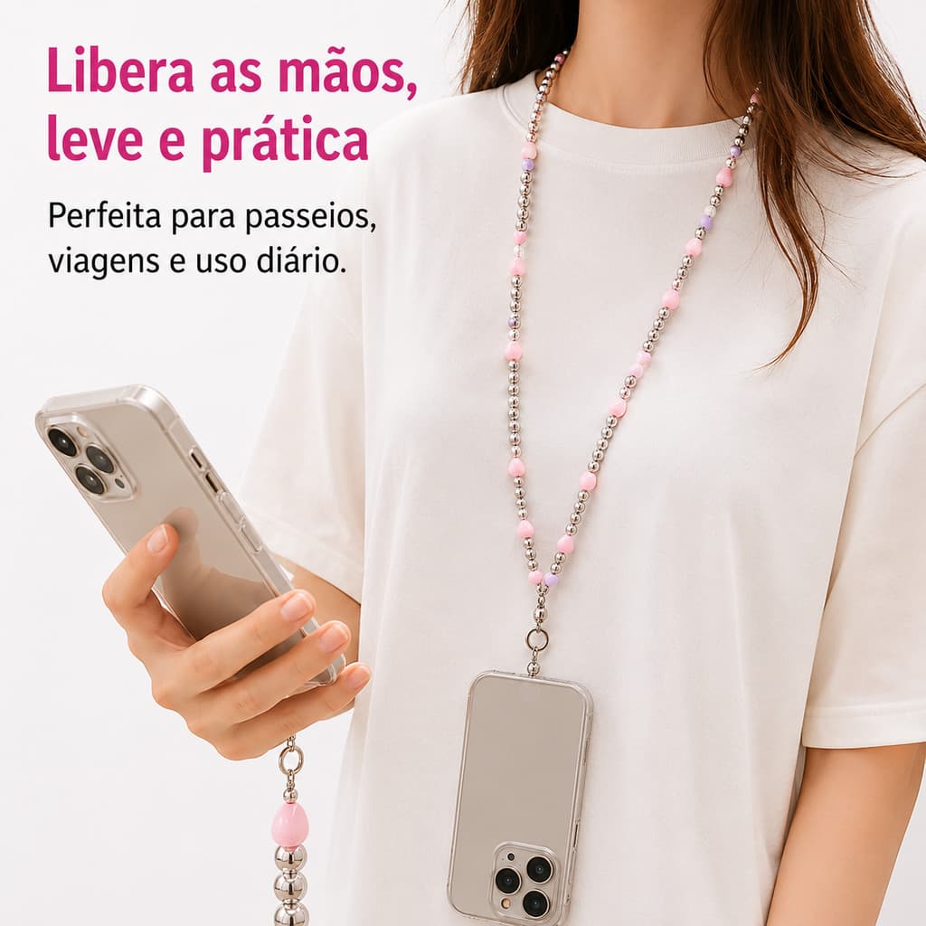 Cordão para Celular Universal 120cm Antifurto Fashion