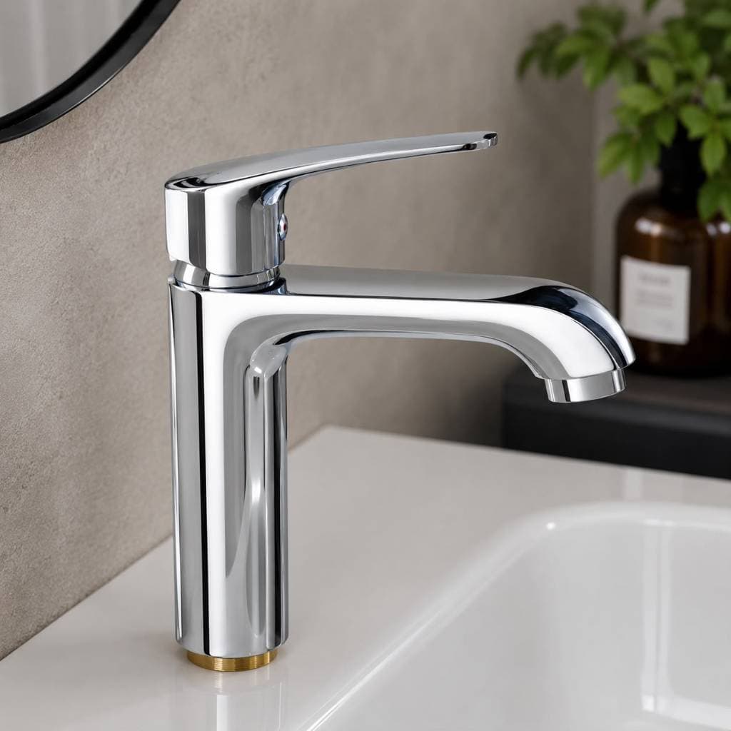 Torneira de Banheiro Lavabo | Inox Cinza Escovado | Design Moderno Monocomando