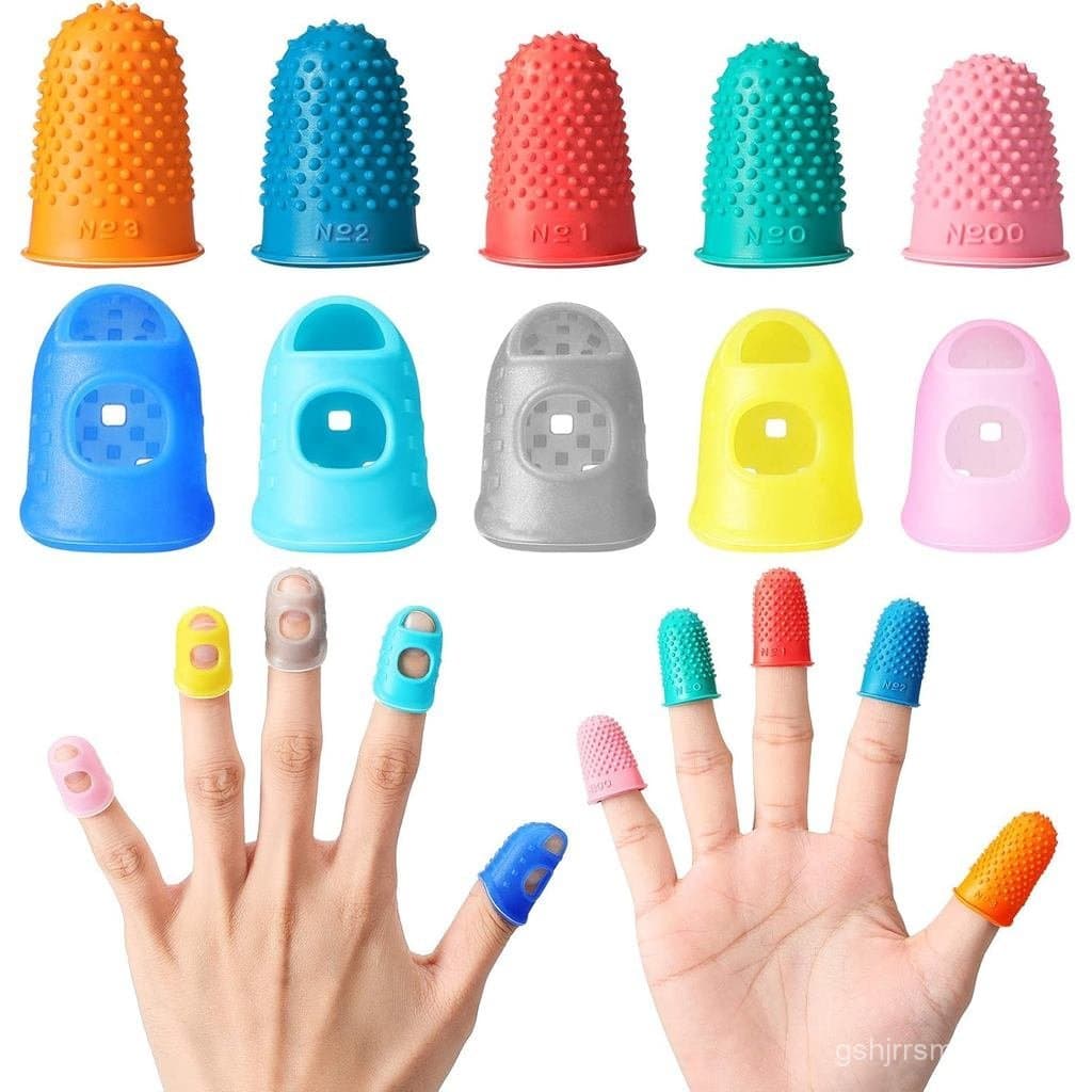 Zonon 20 Peças Protetores de Borracha para Dedos, 5 Tamanhos, Almofadas para Costura Manual, Quilting, Tricô, Cola Quent