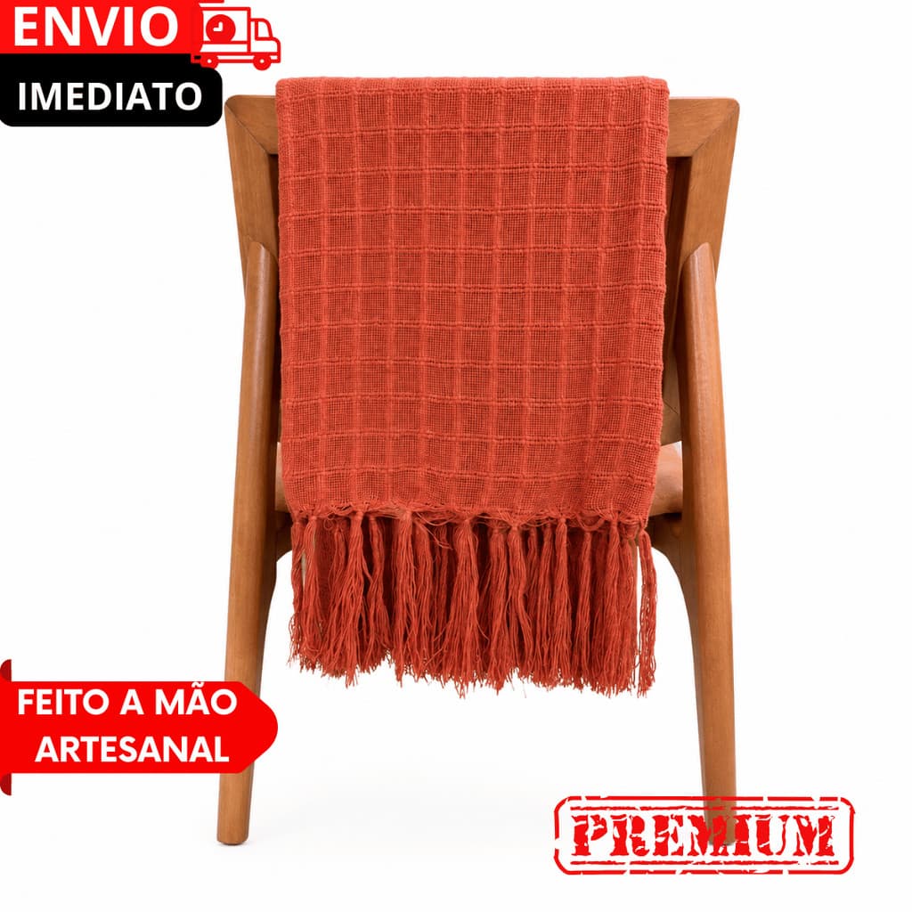 Capa de sofá Manta Xale Para Sofa Poltrona Promocao 2,0x1,2cm Artesanal Favo de Mel