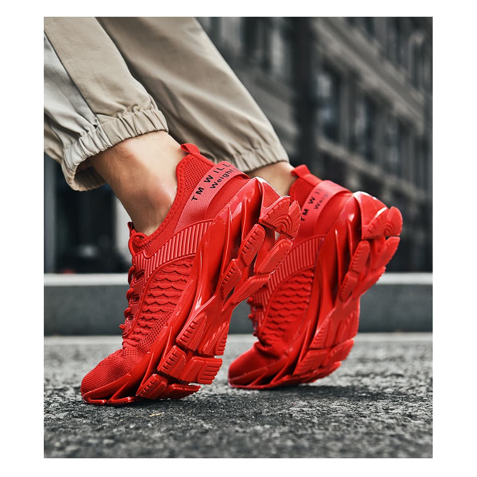 Tênis De Corrida Masculino Tamanho Grande 39-47 Lâmina Moda Malha Casuais Respirável Calçado Atlético Para Esportes E Us