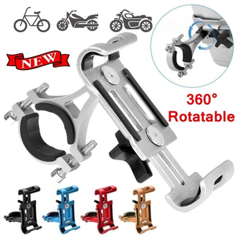 Novo Suporte de Telefone para Bicicleta em Metal, Liga de Alumínio, Antiderrapante, Suporte Universal para GPS de Motoci