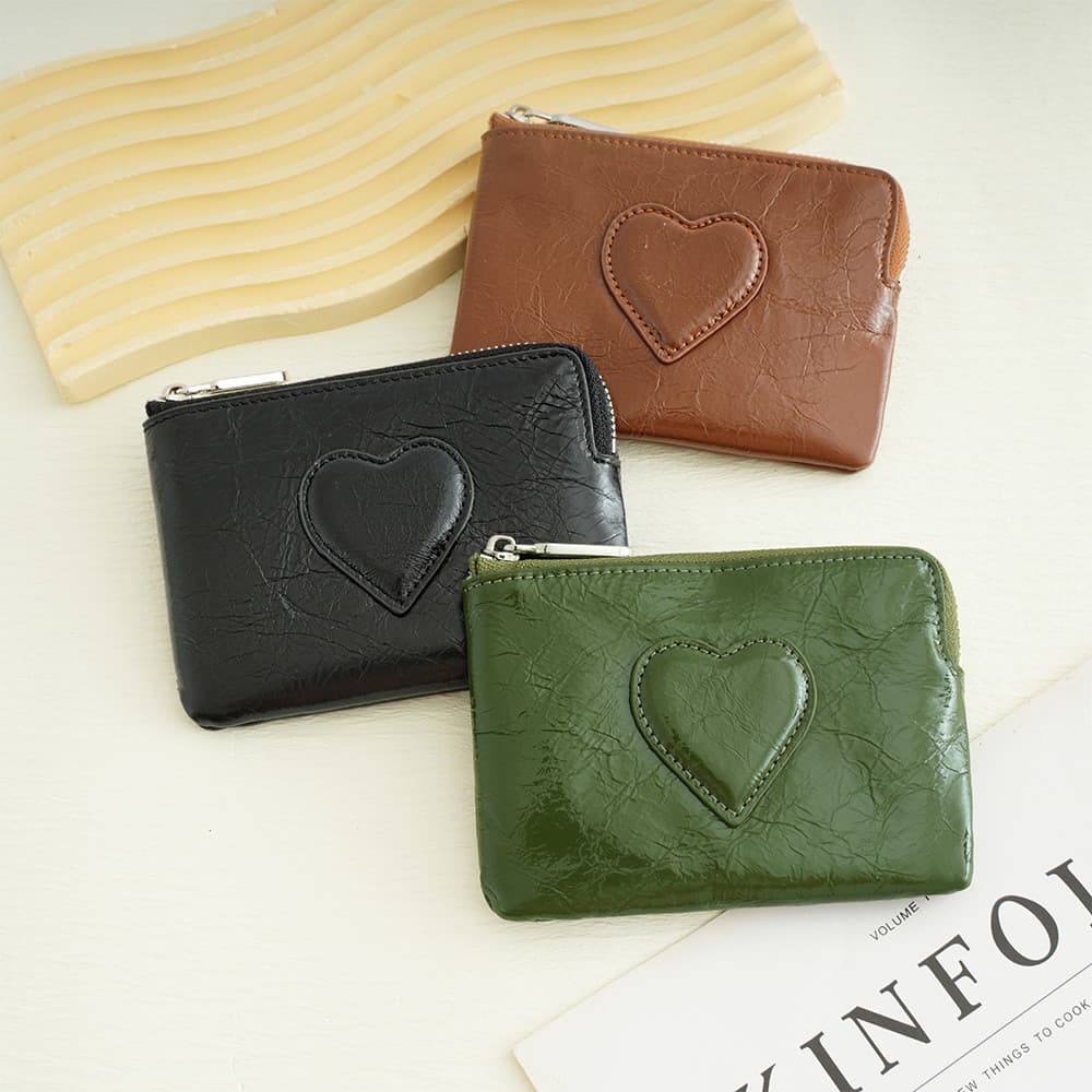 Primeira camada de couro cera óleo senhoras carteira couro genuíno moda chaveiro puxar moeda bolsa Mini pequeno saco 3NV