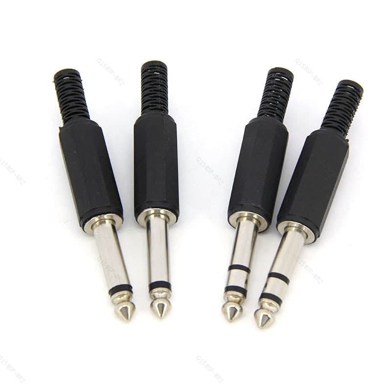 6.35 Mm 6.5 Estéreo 2 Pólos ​ 3 Mono Macho jack Plug Conector De Áudio Amplificador Microfone Solda BR15B2