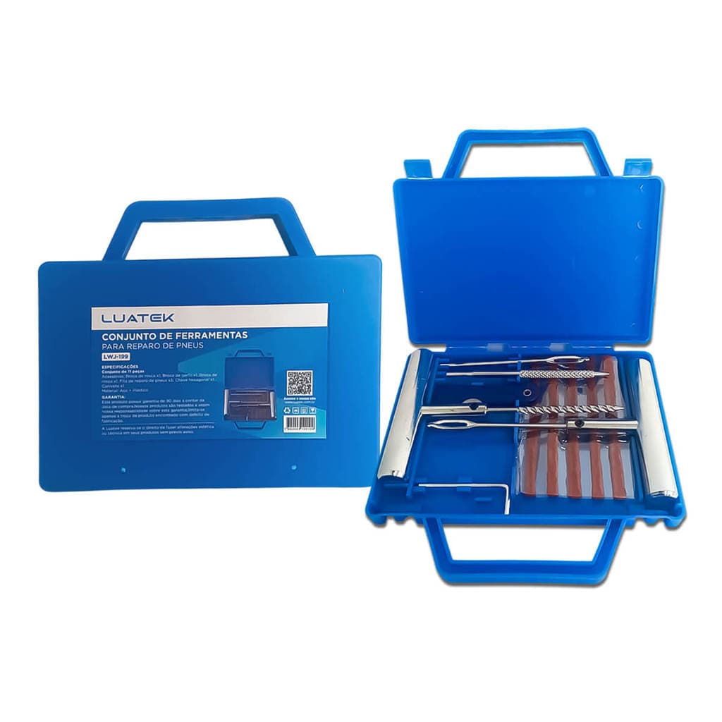 Kit Reparo de Pneus Sem Câmara Remendo Macarrão Carro Moto Luatek Pneu 6mm Parafusos Carros Motos Tubeless Viagem