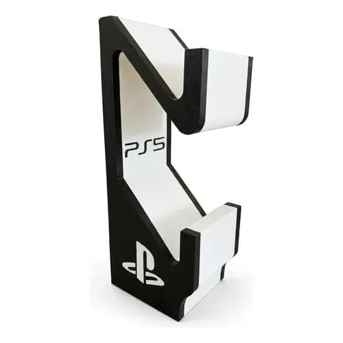 Suporte Vertical Duplo Para Controles Ps5 Moderno Gamer Branco Vertical